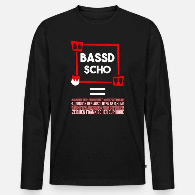 Franken Bassd Scho Erklärung - Männer Premium Bio Langarmshirt - Schwarz
