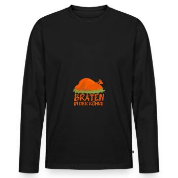 Schwangerschaft Braten Baby Schwanger Geschenk - Männer Premium Bio Langarmshirt - Schwarz - Vorne - Nico (187cm)