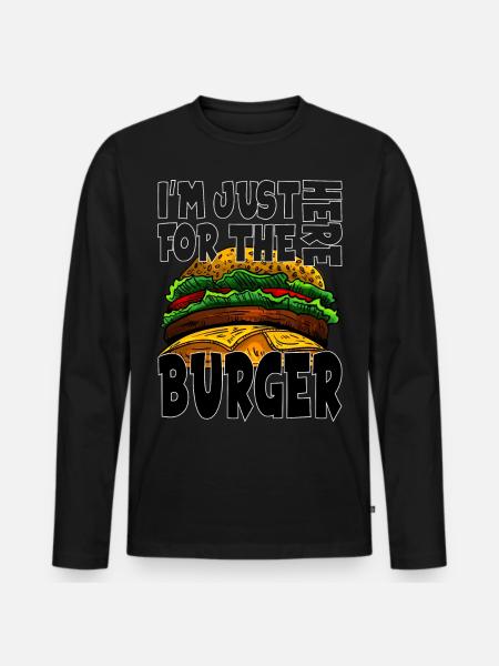 Burger - Men's Premium Organic Long Sleeve Shirt - black