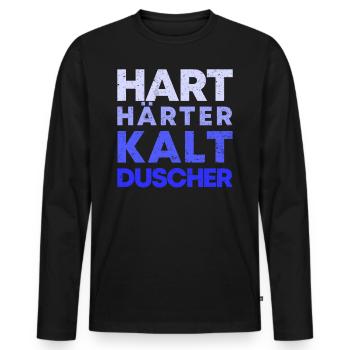 Kaltduscher Hart Männlich Kalt Duschen Geschenk - Männer Premium Bio Langarmshirt - Schwarz - Vorne - Nico (187cm)