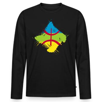 Amazigh - Männer Premium Bio Langarmshirt - Schwarz - Vorne - Nico (187cm)