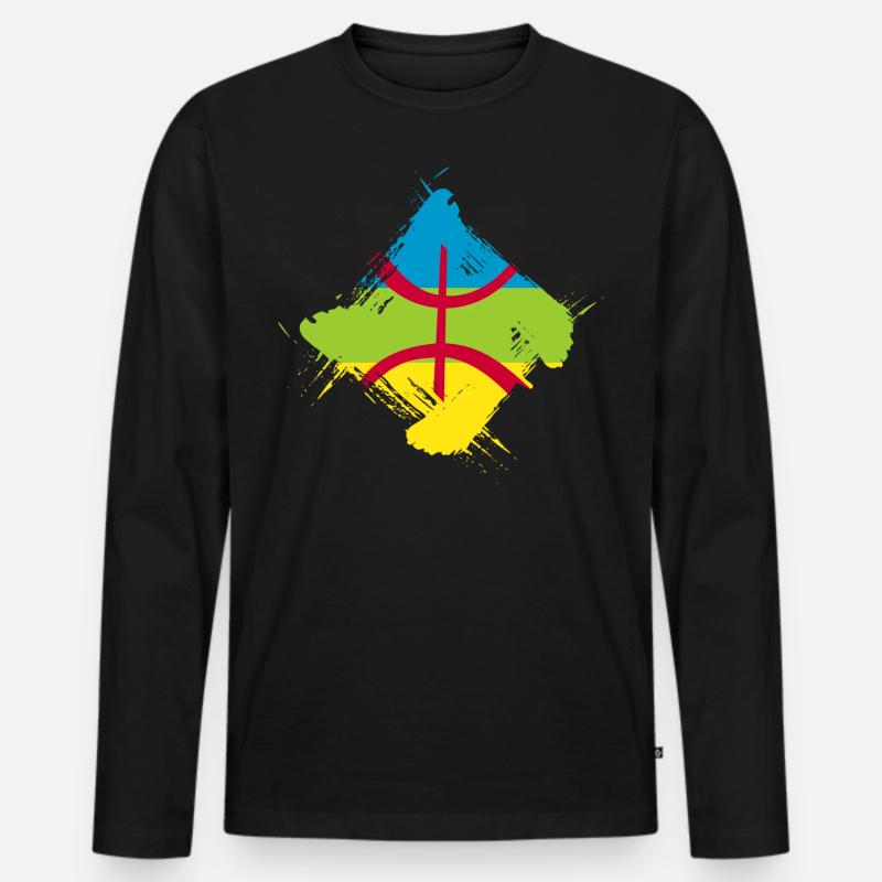 Amazigh - Männer Premium Bio Langarmshirt - Schwarz