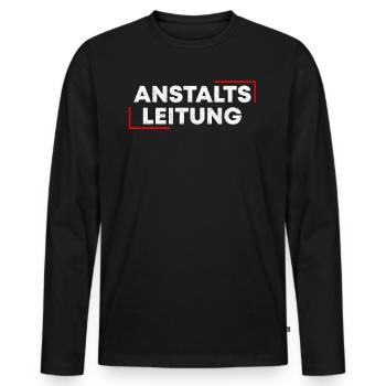 Anstaltsleitung Irrenhaus Abteilungsleiter Lustig - Männer Premium Bio Langarmshirt - Schwarz - Vorne - Nico (187cm)