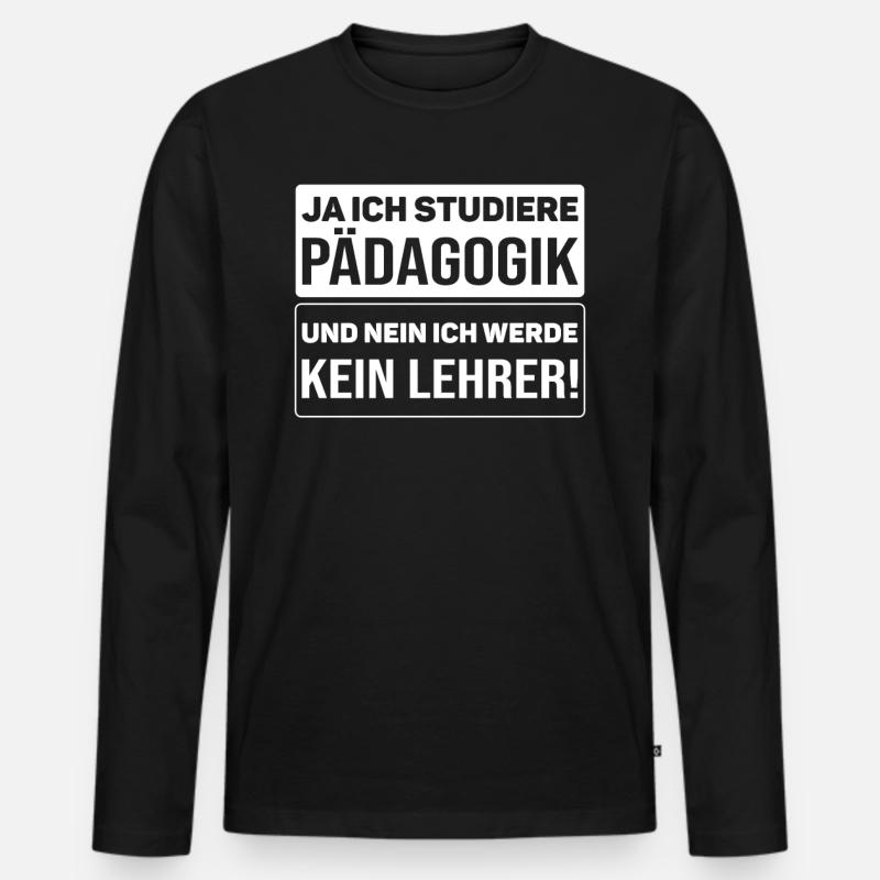 Pädagogikstudent Pädagogik Studium Studierende - Männer Premium Bio Langarmshirt - Schwarz