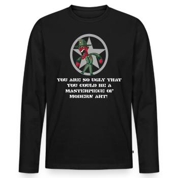 Meisterwerk der modernen Kunst, Sergeant Soldat - Männer Premium Bio Langarmshirt - Schwarz - Vorne - Nico (187cm)