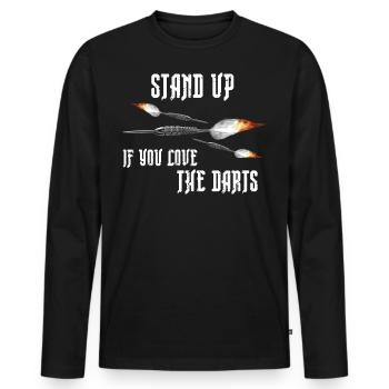 Stand up burning arrows - Men's Premium Organic Long Sleeve Shirt - black - Front - Nico (187cm)