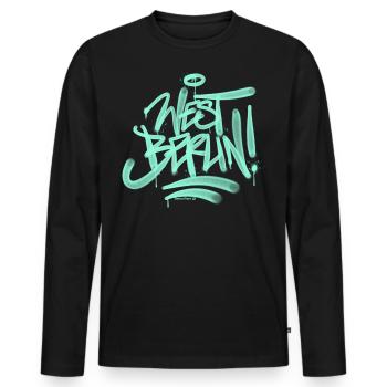 West Berlin Graffiti Tag - T-shirt manches longues Premium bio Homme - noir - Devant - Nico (187cm)