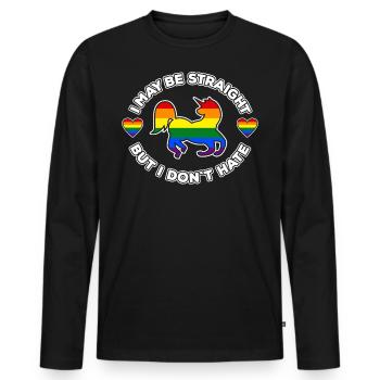 LGBTQ Hetero Homosexuell Pride Cis Geschenk - Männer Premium Bio Langarmshirt - Schwarz - Vorne - Nico (187cm)