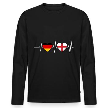 Italie Sardaigne Italie Battements de Coeur Cadeau - T-shirt manches longues Premium bio Homme - noir - Devant - Nico (187cm)