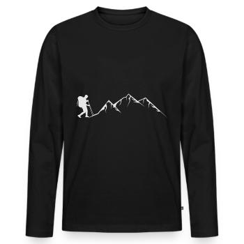 Geeignet für Campen und Bergsteigen Geschenk - Männer Premium Bio Langarmshirt - Schwarz - Vorne - Nico (187cm)