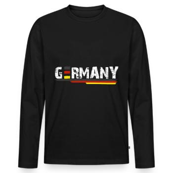 Germany Flagge - Männer Premium Bio Langarmshirt - Schwarz - Vorne - Nico (187cm)