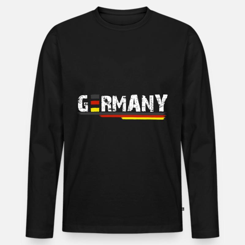 Germany Flagge - Männer Premium Bio Langarmshirt - Schwarz