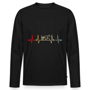 Trotting Racing Trotting Heartbeat Retro - Men's Premium Organic Long Sleeve Shirt - black - Front - Nico (187cm)