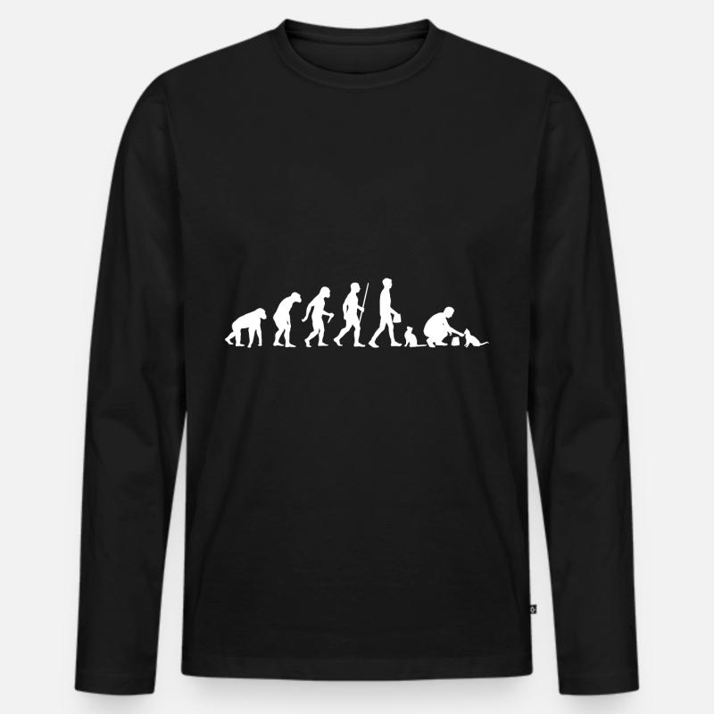 Evolution Pet Cat - T-shirt manches longues Premium bio Homme - noir