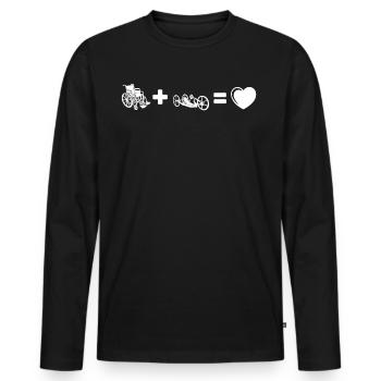 Chaise roulante vélo roue sport en fauteuil roulant cadeau - T-shirt manches longues Premium bio Homme - noir - Devant - Nico (187cm)
