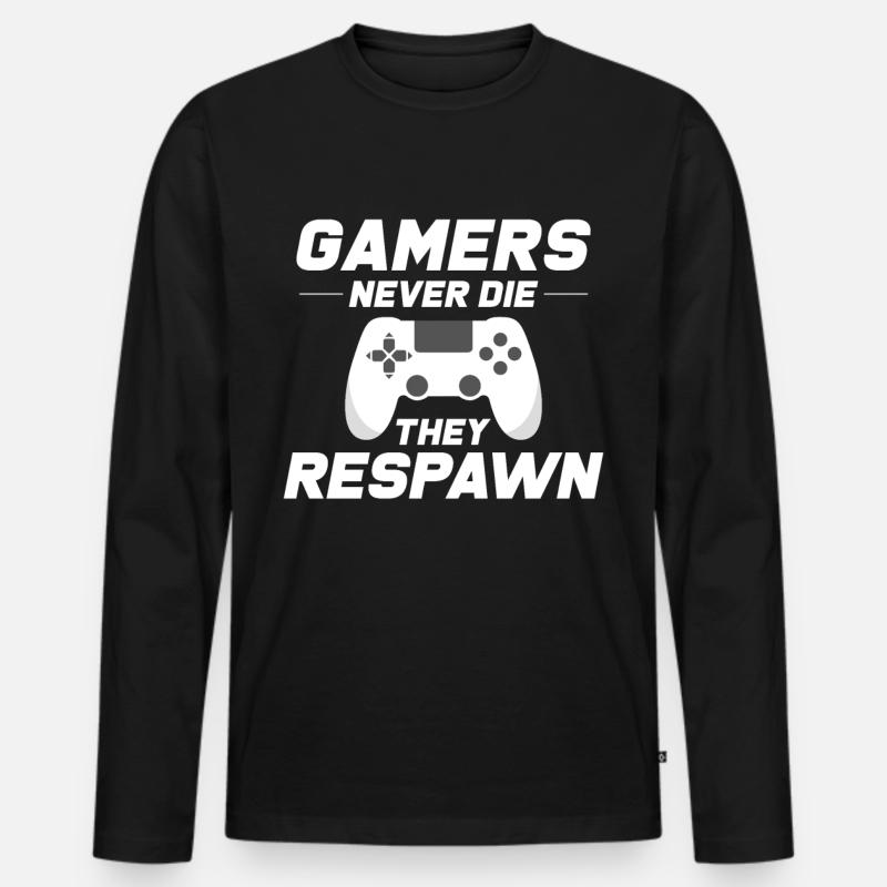 Gaming - Männer Premium Bio Langarmshirt - Schwarz