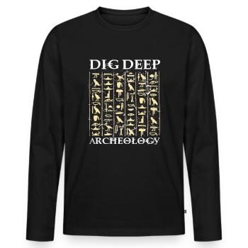 Ikonen Archäologie Entdeckung Geschenk - Männer Premium Bio Langarmshirt - Schwarz - Vorne - Nico (187cm)