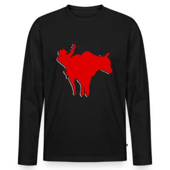 Wild bullfighting rodeo gift - Men's Premium Organic Long Sleeve Shirt - black - Front - Nico (187cm)