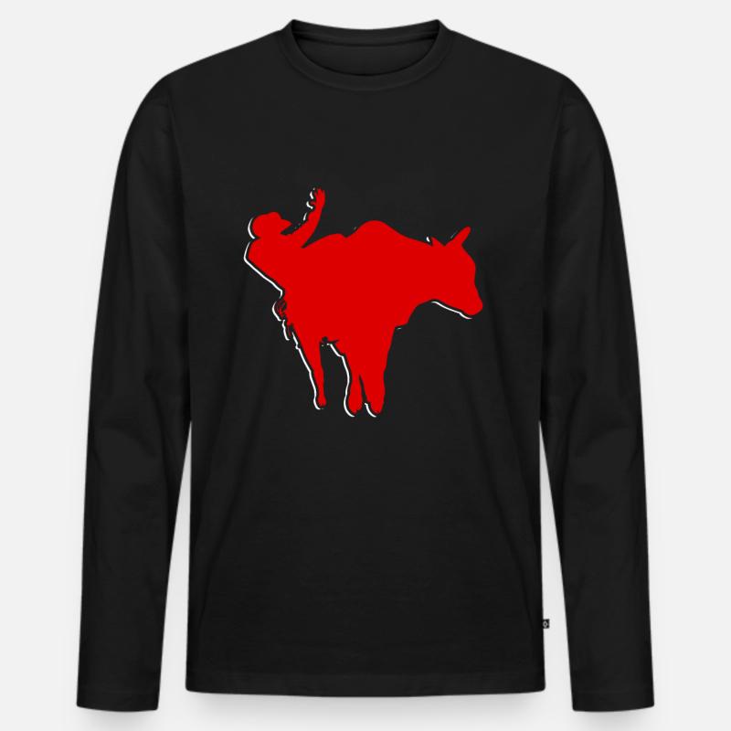 Wild Stierkampf Rodeo Geschenk - Männer Premium Bio Langarmshirt - Schwarz