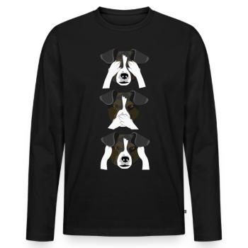 Ne renifle pas le mal, Écorce pas le mal - T-shirt manches longues Premium bio Homme - noir - Devant - Nico (187cm)