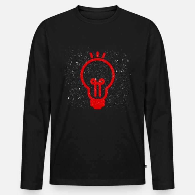 Rote Glühbirne Symbol Geschenk - Männer Premium Bio Langarmshirt - Schwarz