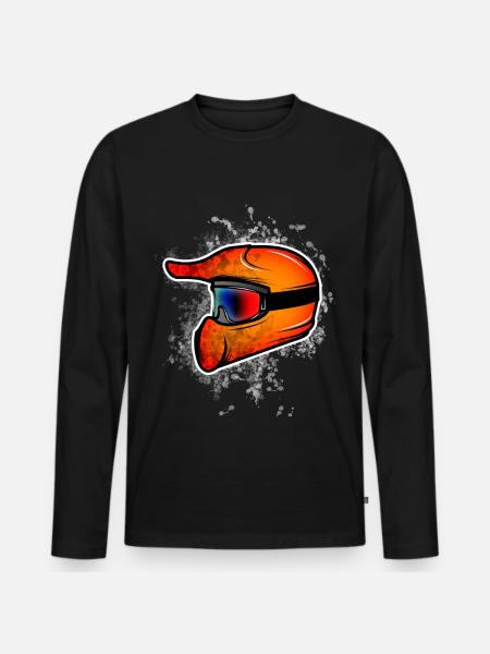 Motocross Rot - Männer Premium Bio Langarmshirt - Schwarz