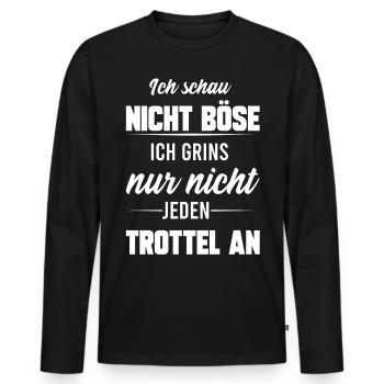 BÖSE TROTTEL, GESCHENK - Männer Premium Bio Langarmshirt - Schwarz - Vorne - Nico (187cm)