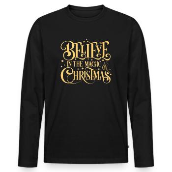 Weihnachten Ugly Christmas Winter Schnee Geschenk - Männer Premium Bio Langarmshirt - Schwarz - Vorne - Nico (187cm)
