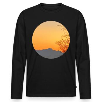 Alps nature - Men's Premium Organic Long Sleeve Shirt - black - Front - Nico (187cm)