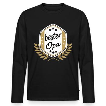Best grandpa - Men's Premium Organic Long Sleeve Shirt - black - Front - Nico (187cm)