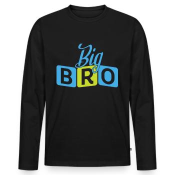 Big Bro - Men's Premium Organic Long Sleeve Shirt - black - Front - Nico (187cm)