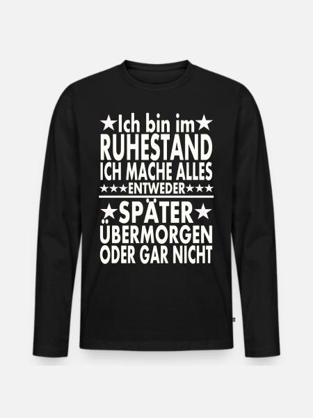 Ruhestand - Männer Premium Bio Langarmshirt - Schwarz