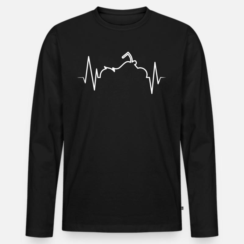 herzfrequenz chopper - Männer Premium Bio Langarmshirt - Schwarz