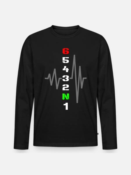 1N23456 - Männer Premium Bio Langarmshirt - Schwarz