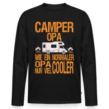 camper opa - Männer Premium Bio Langarmshirt - Schwarz - Vorne - Nico (187cm)