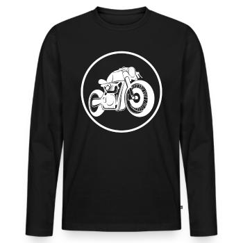 cafe racer - Men's Premium Organic Long Sleeve Shirt - black - Front - Nico (187cm)