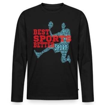 pari - T-shirt manches longues Premium bio Homme - noir - Devant - Nico (187cm)