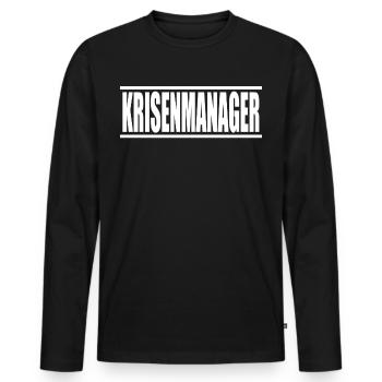 Krisenmanager,Notfall Katastrophe Unglück Shirt - Männer Premium Bio Langarmshirt - Schwarz - Vorne - Nico (187cm)
