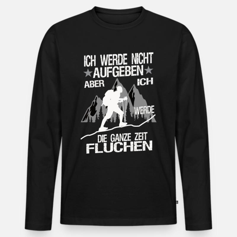 Ich werde nicht Aufgeben - Männer Premium Bio Langarmshirt - Schwarz