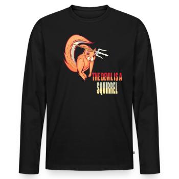 The devil is a squirrel, Devil Squirrel - Men's Premium Organic Long Sleeve Shirt - black - Front - Nico (187cm)