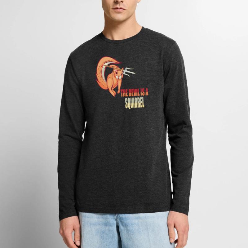 The devil is a squirrel, Devil Squirrel Men's Premium Organic Long Sleeve Shirt