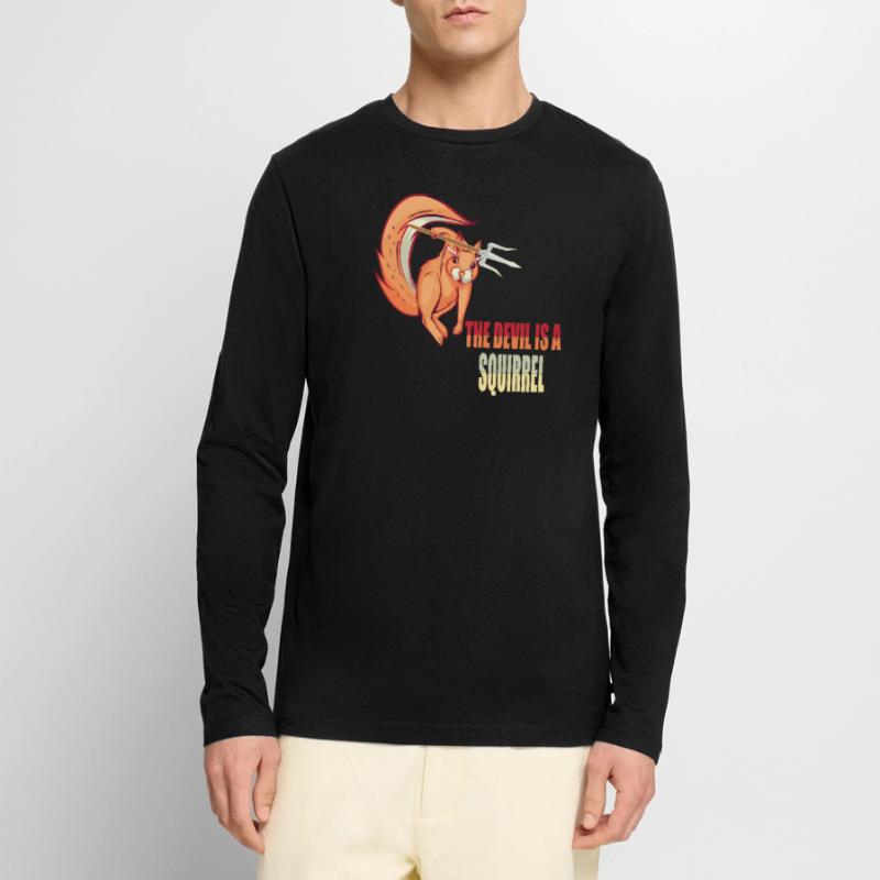 The devil is a squirrel, Devil Squirrel Men's Premium Organic Long Sleeve Shirt