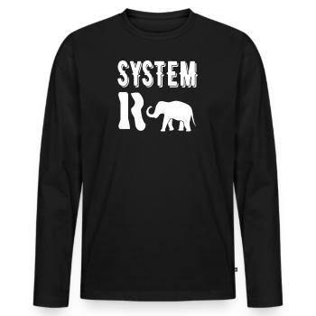 System R elephant, chemise profession professionnellement pertinente - T-shirt manches longues Premium bio Homme - noir - Devant - Nico (187cm)