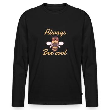 Toujours cool - T-shirt manches longues Premium bio Homme - noir - Devant - Nico (187cm)