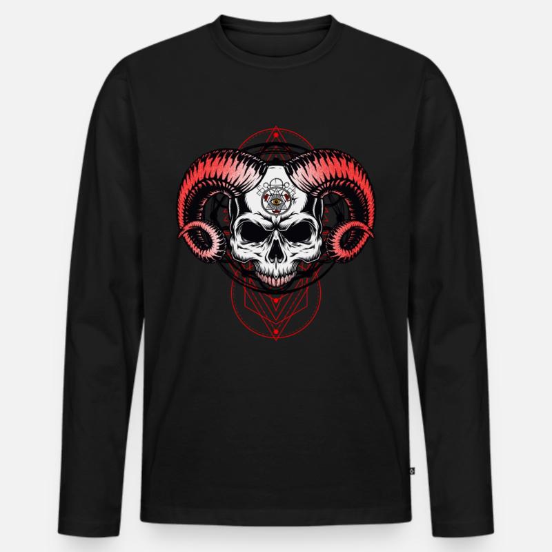 Teufelsauge - Männer Premium Bio Langarmshirt - Schwarz
