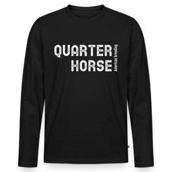 Quarter Horse American breeding Westernreiten QH - T-shirt manches longues Premium bio Homme - noir - Devant - Nico (187cm)