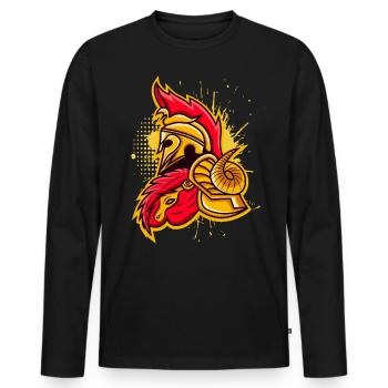 Guerrier spartiate de Sparta Design - T-shirt manches longues Premium bio Homme - noir - Devant - Nico (187cm)