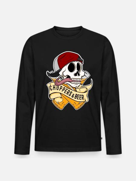Choppers and Beer - Men's Premium Organic Long Sleeve Shirt - black