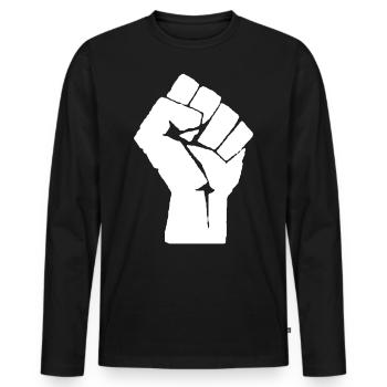 Black Lives Matter Black Power - Männer Premium Bio Langarmshirt - Schwarz - Vorne - Nico (187cm)