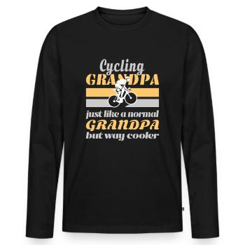 Rennrad Opa - Männer Premium Bio Langarmshirt - Schwarz - Vorne - Nico (187cm)